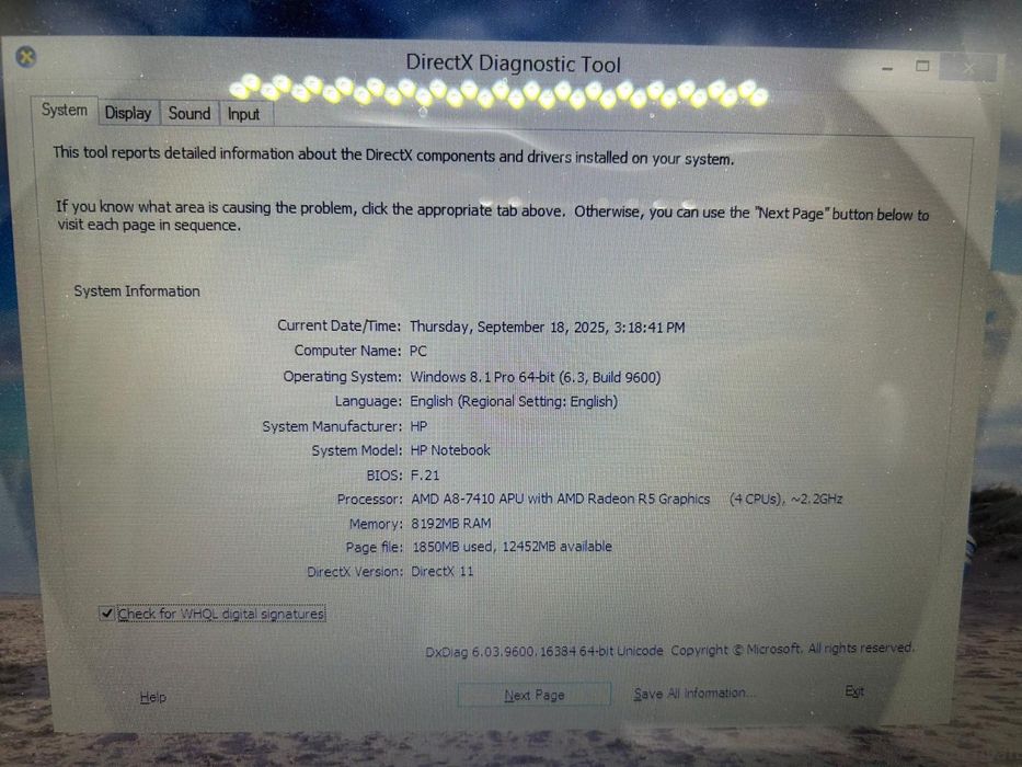 Laptop HP 15-BA004NQ, AMD A8, 8GB RAM, 256GB SSD, 15.6" -P-