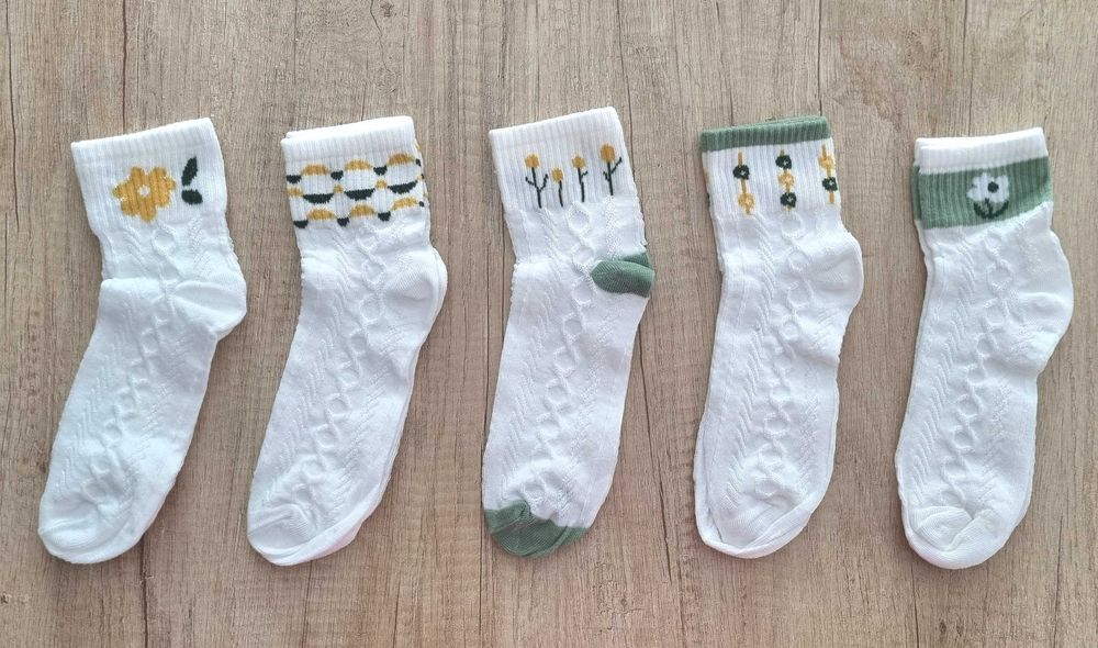 5 бр. красиви дамски цветни чорапки, one size