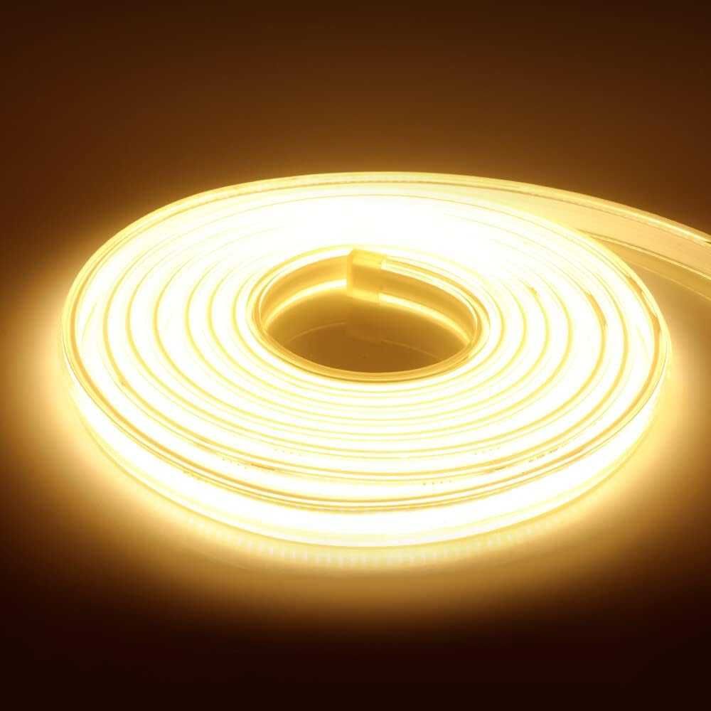 НОВА! COB LED лента 220V, 4м, 360 LED/m, топла светлина, IP65