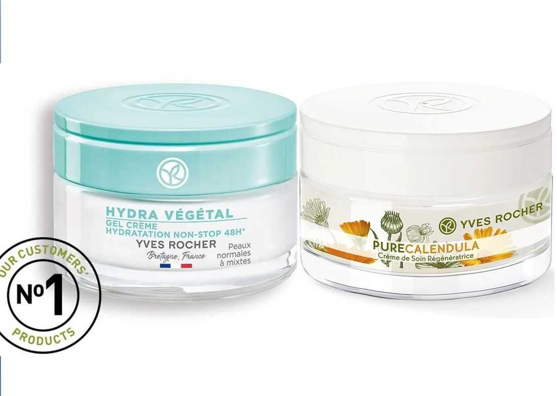 Cremă-gel Hydra Végétal/Cremă regeneratoare Pure Calendula-Yves Rocher
