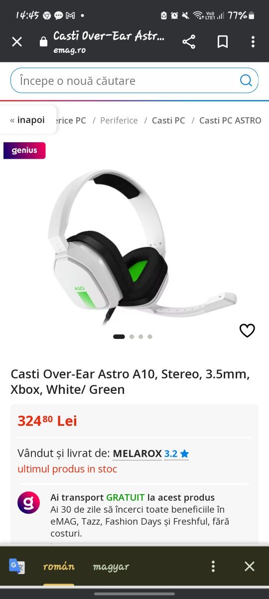 Vând Astro A10 casca