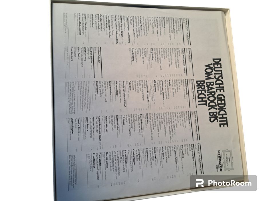 Приказки на немски език от барок до Брехт, грамофонна плоча