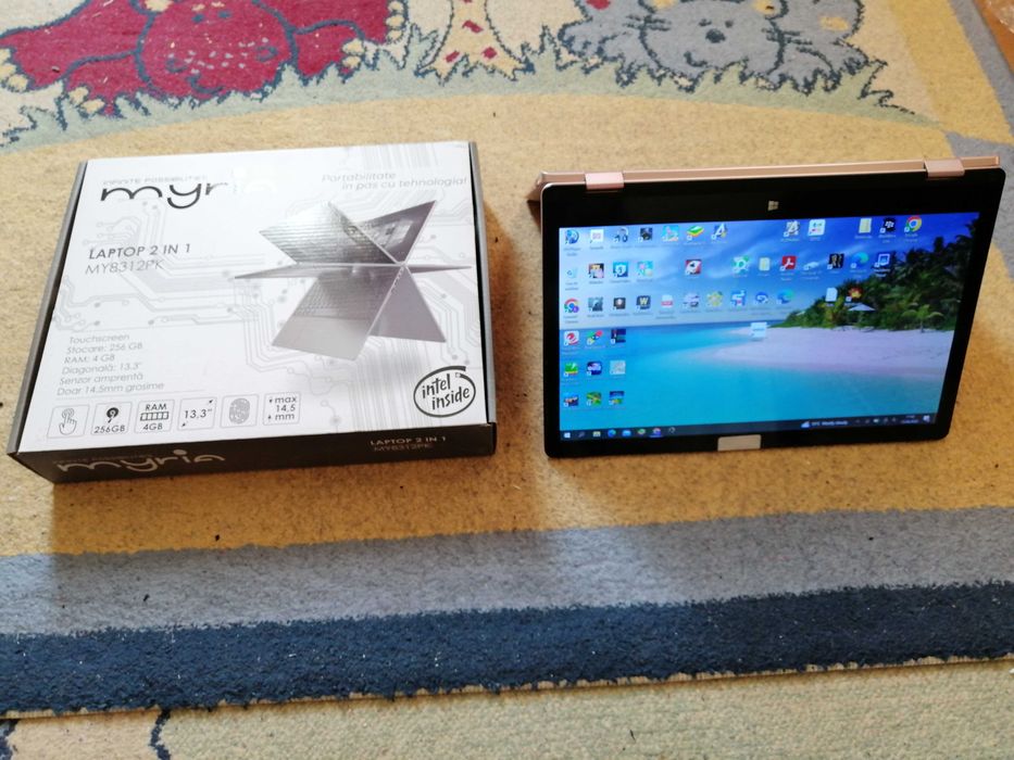 Laptop 2 in 1 touchscreen metalic roz