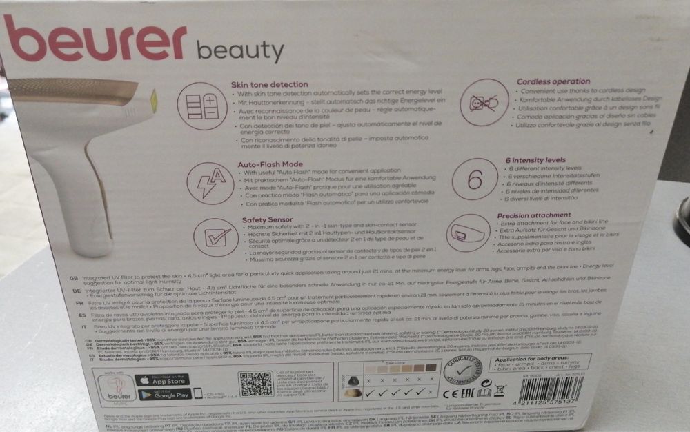 Фотоепилатор Beurer IPL 8500 Velvet Skin Pro, 6 степени на интензивнос