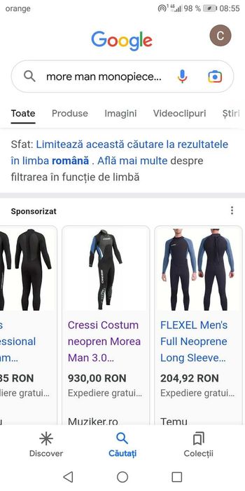 Costum scufundări, ski-jet  de firma CRESSI este fabricat cu eticheta