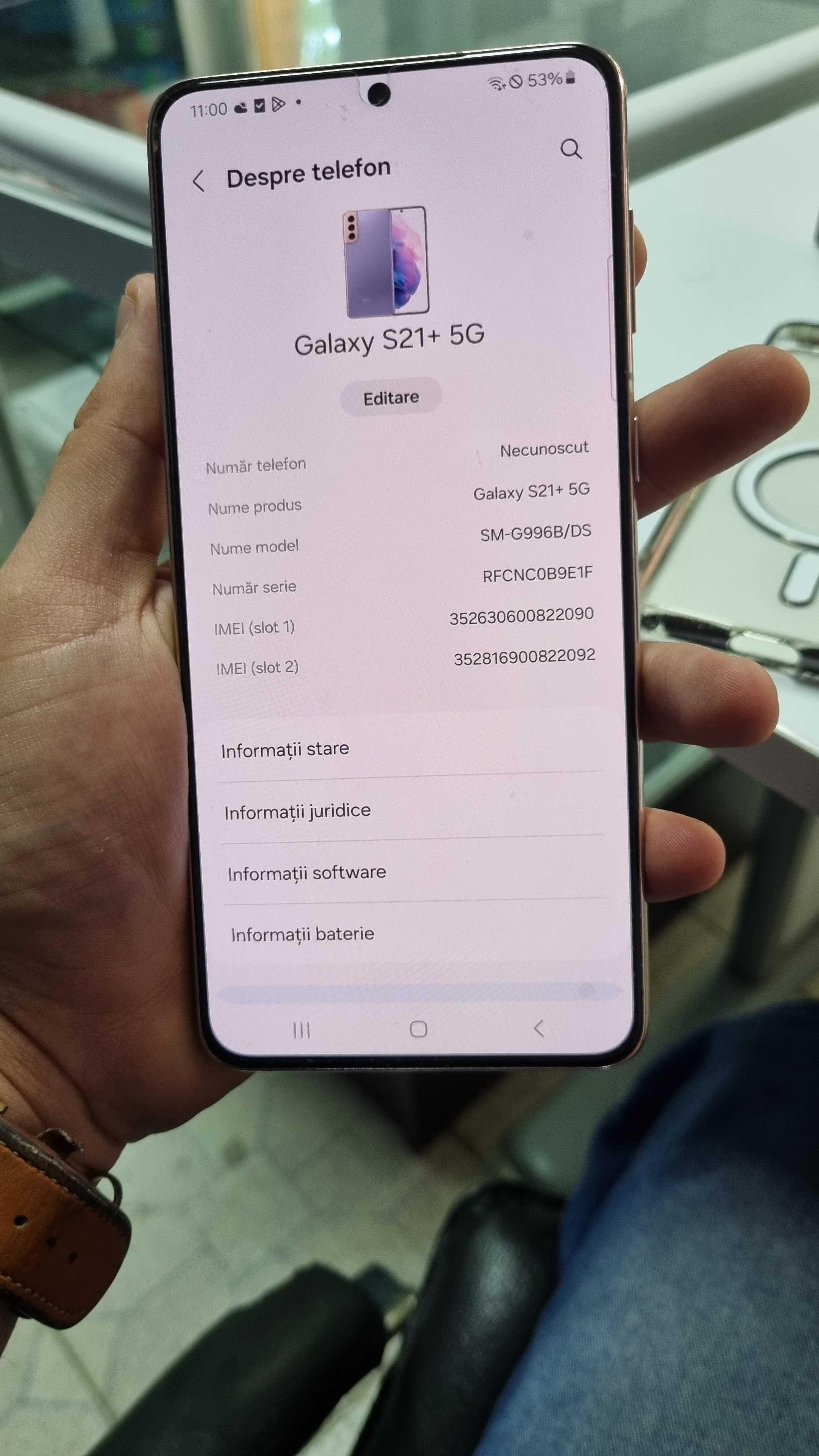 Samsung Galaxy S21+ 5G – 128GB, stare excelentă