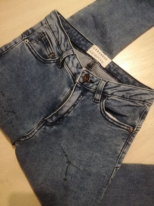 Blugi damă, skinny, talie medie, denim albastru, mărimea 34