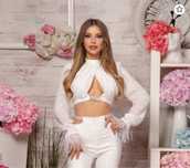 Бял топ с пера Alessa