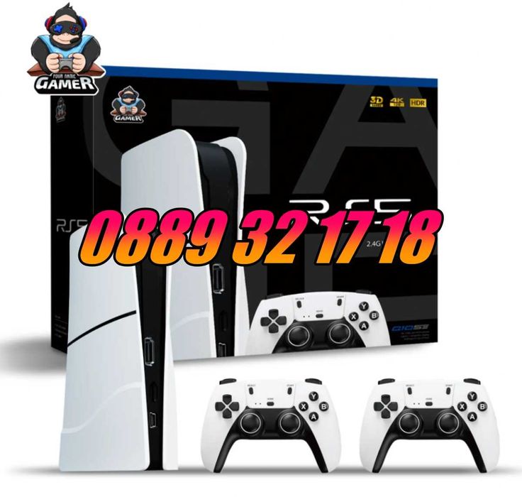 Игрова конзола RS5, 45 000+ игри, Два безжични джойстика, 4K HD, игра