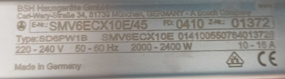 Piese masina de spalat vase Bosch SMV6ECX10E