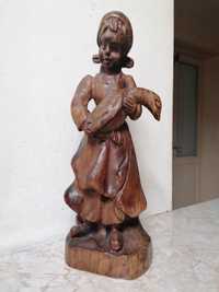 Statueta vintage sculptat în lemn