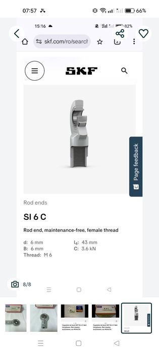 Capate bară SKF S1 6C fara întreținere
