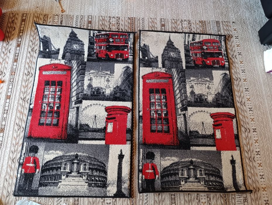 Set 2 covorase imprimeu Londra 0.7*1,2 m