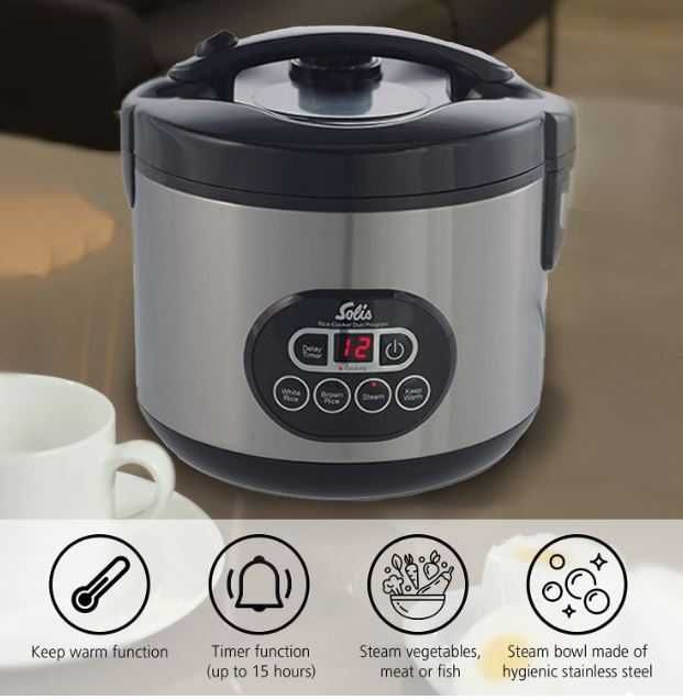 Aparat de gatit orez Solis, Rice Cooker DUO + cadou Aeroterma 2000 W