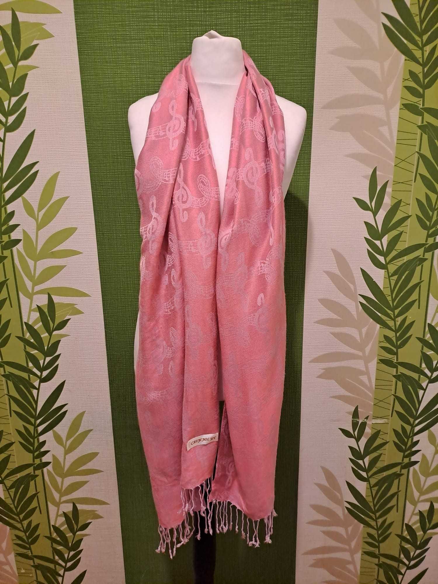 Eșarfă cu franjuri 90% cașmir 10% mătase 180x67 cm Cashmere