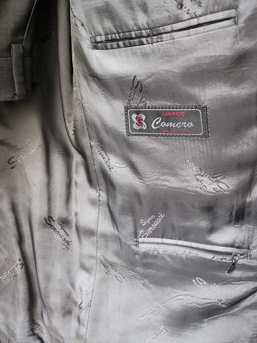Costum seroussi 54 din stofă fină italiană, gri închis