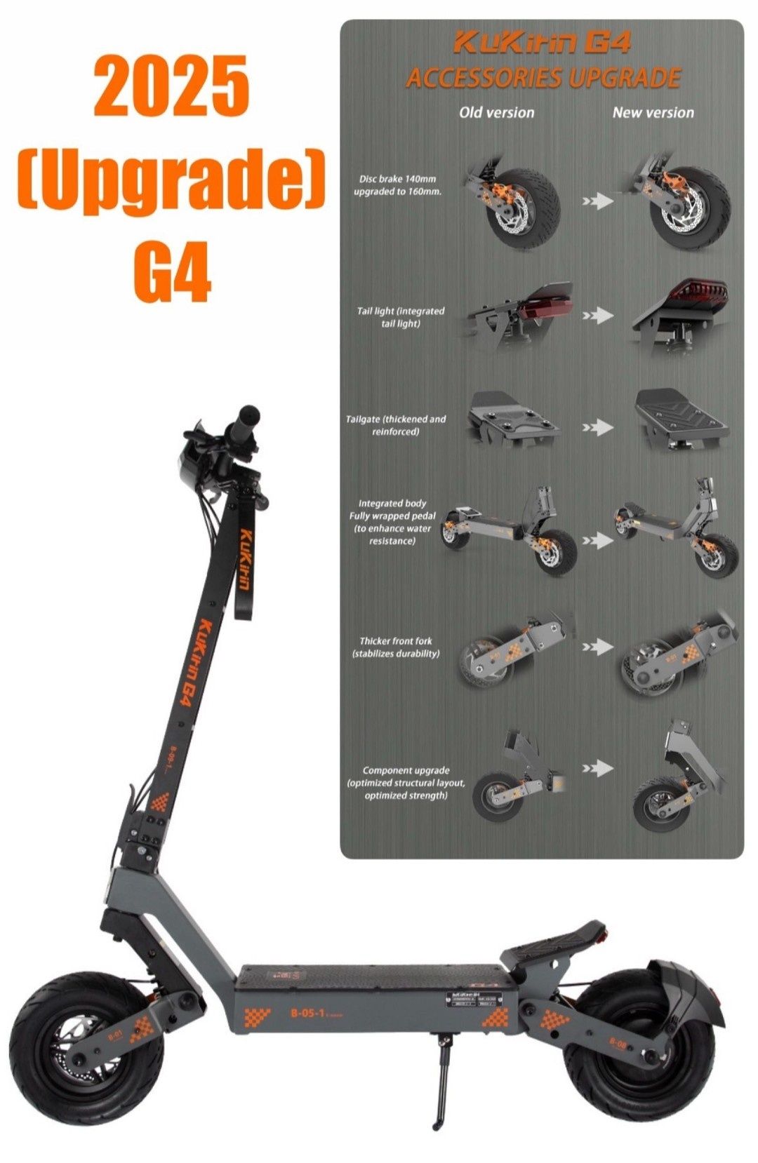 НОВА!Kugoo KuKirin G4 Електрическа Тротинетка Скутер 2000W 60V/20ah