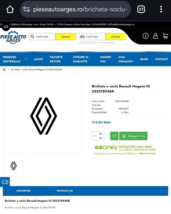 Bricheta Logan 3 III model de pe renault Megane