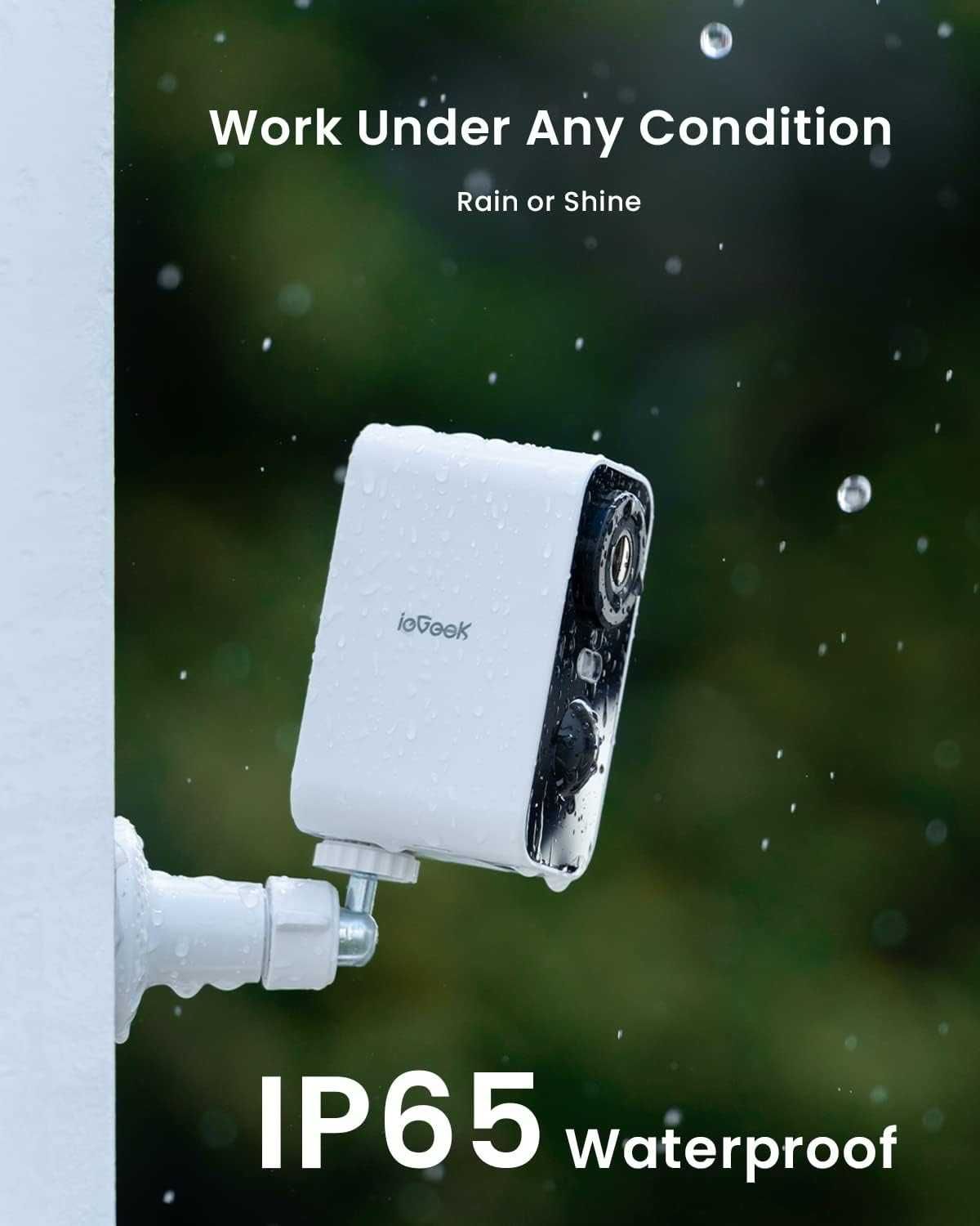 ieGeek 2K 3MP WiFi охранителни камери с прожектор и сирена- 2 броя