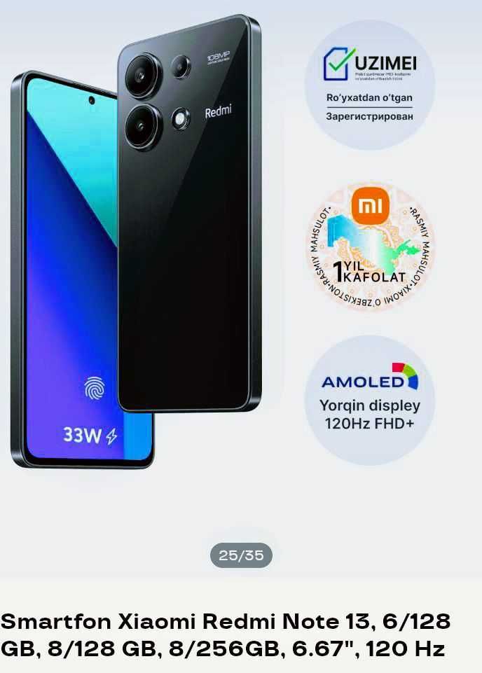 Xiomi redmi note 13 6/128