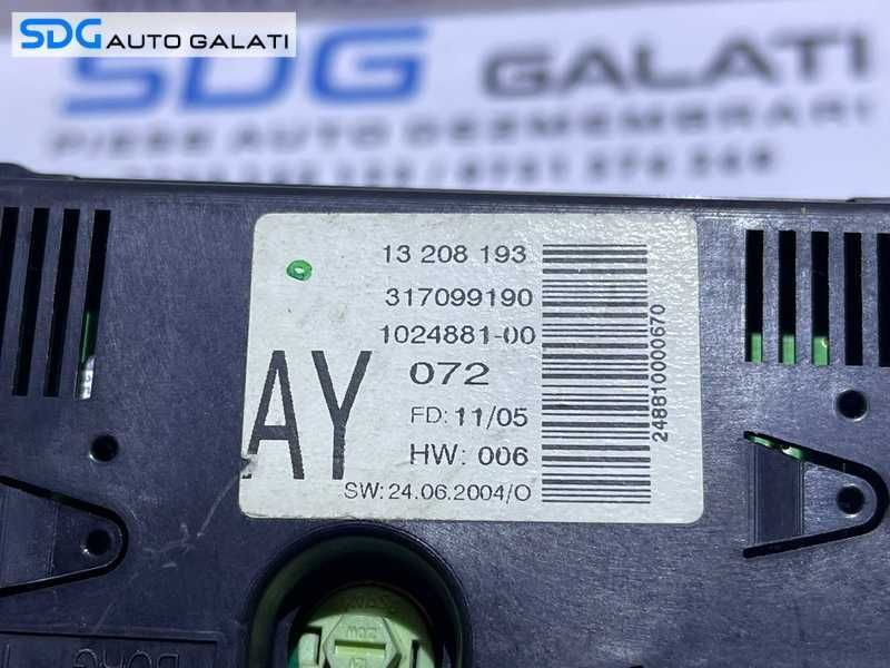 Ceas Display Ecran Afisaj Bord Opel Vectra C 2002 - 2008 Cod 13208193 [L8313]