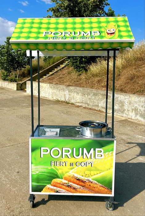 Toneta, stand, taraba porumb fiert pe gaz