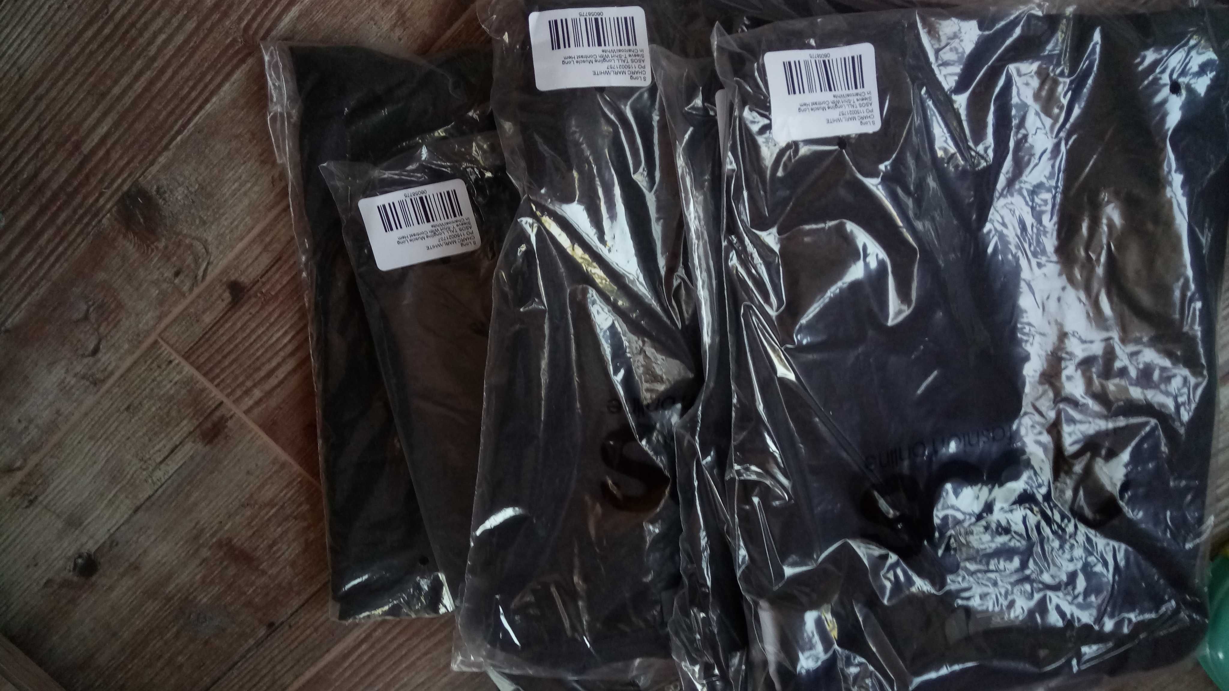 ASOS НОВИ Longline T-Shirt-Черно-сива мъжка блуза