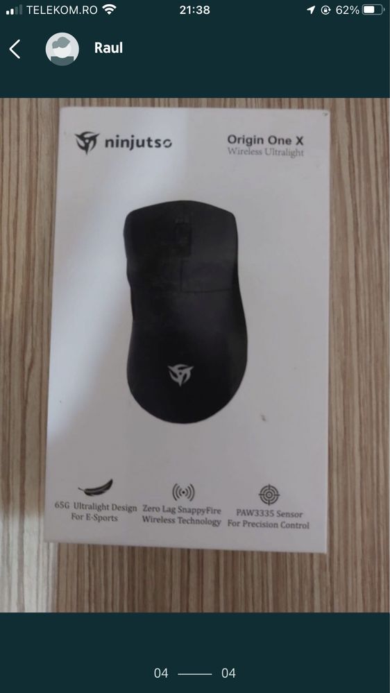 Mouse Ninjutso Origin One X Wireless Ultralight, model NM001