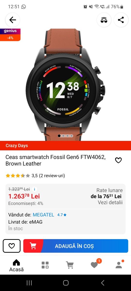 Smartwatch  fossil gen 6