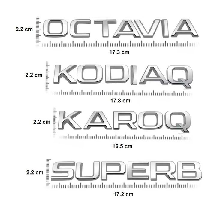 Embleme Skoda Octavia Superb Kodiaq Karoq Kamiq Enyaq Fabia 4x4 Auto