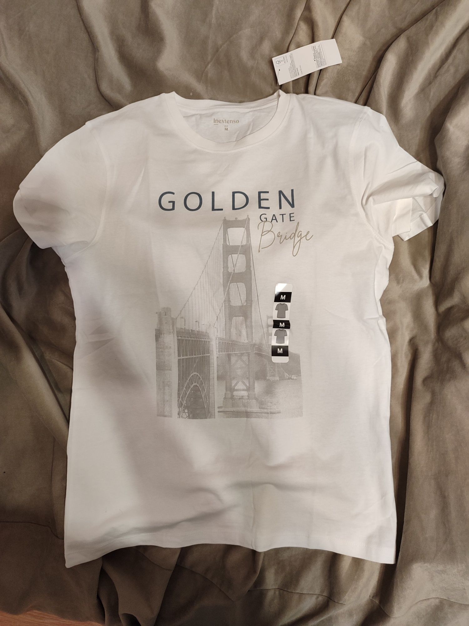 Белая футболка Inextenso, размер М, Golden Gate