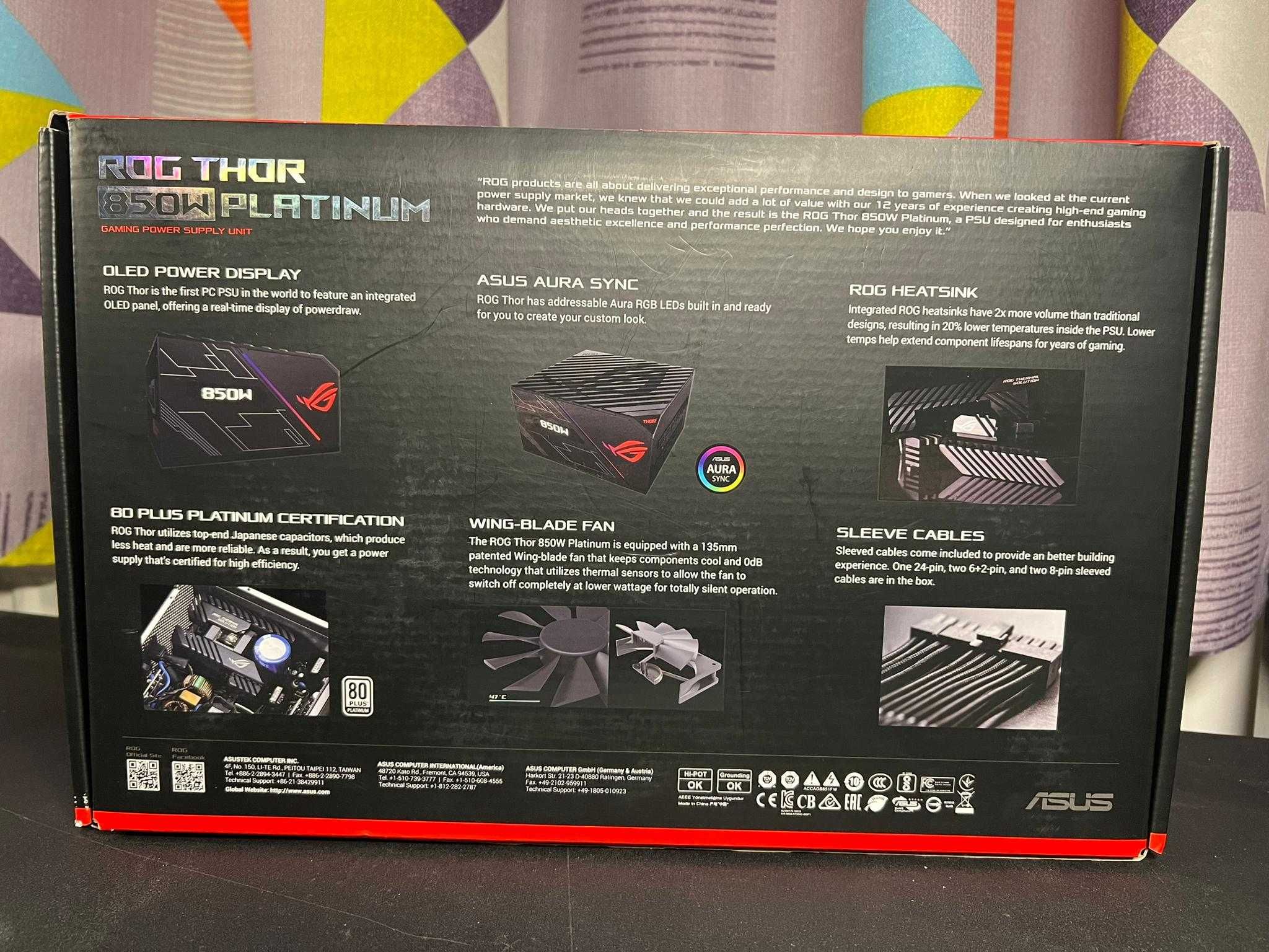 Sursa Asus ROG Thor, 850W Platinum, Aura Sync, OLED display