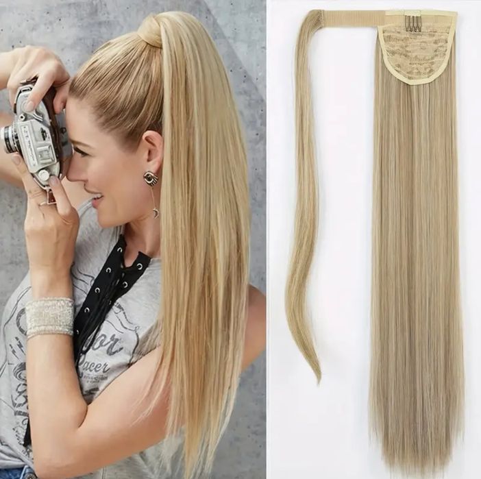 Екстеншън рус / Плитка конска опашка дължина 60см