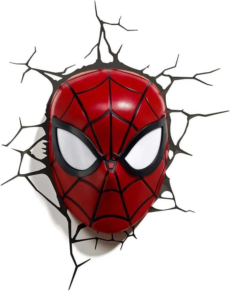 Лампа за детска стая за стена 3D Глава на Спайдърмен Марвел Spiderman