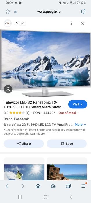 Led Tv Panasonic L32e6e 81cm