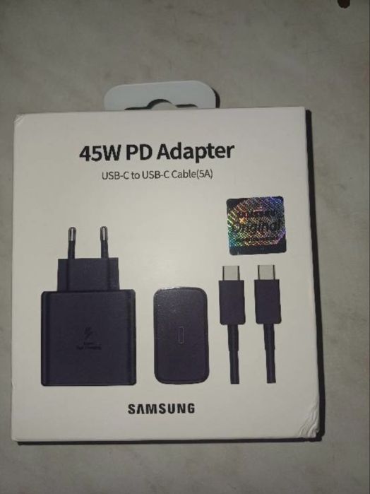 Продам быстрая зарядка SAMSUNG 45 W Ватт TYPE C Lightning