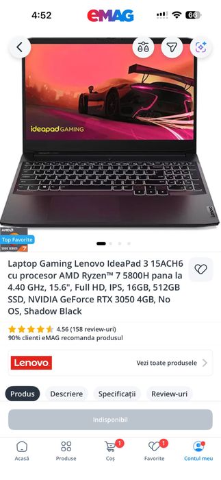 Laptop Gaming Lenovo IdeaPad3