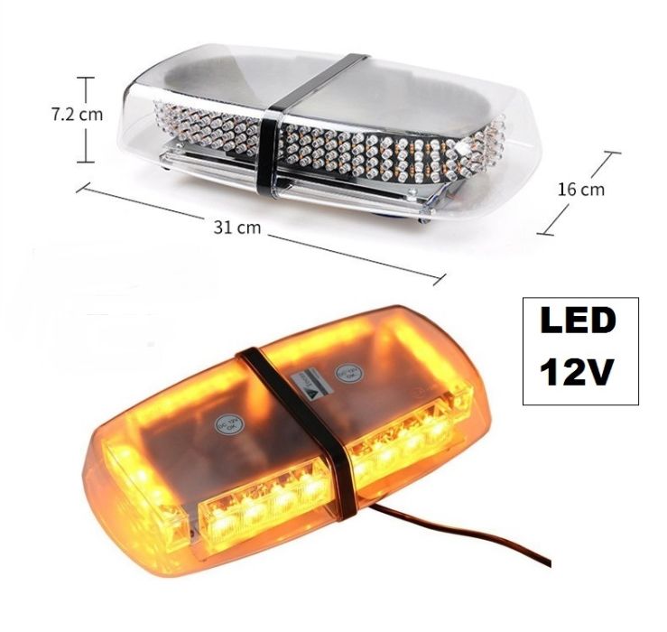 Сигнална жълта ЛЕД LED лампа с магнит 12-24V