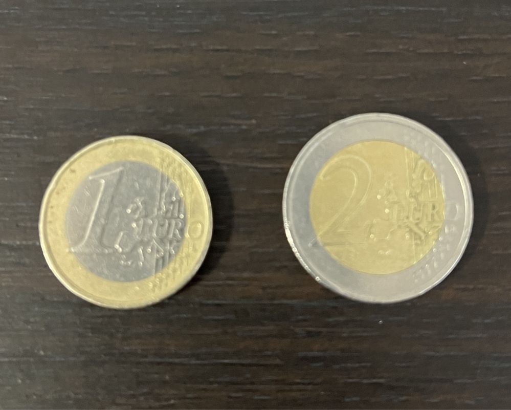 Monezi de 1 € si 2 € rare din 2002