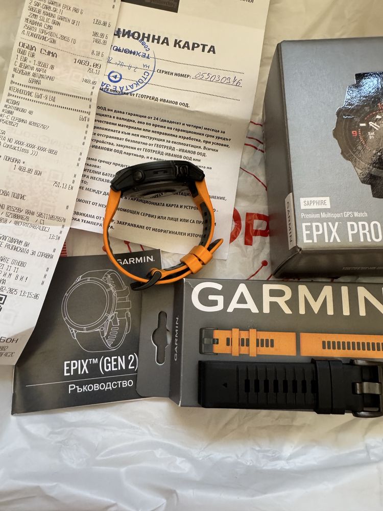 Като нов Garmin Epix Pro Sapphire/Titanium 47 mm