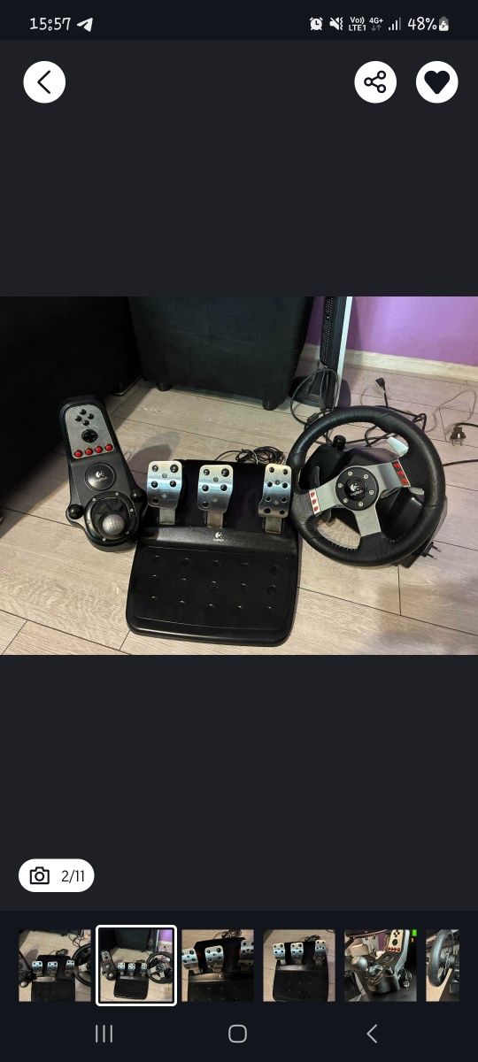 Logitech g27 волан за компютър и гейминг конзоли. -Волан,педали,шифтър