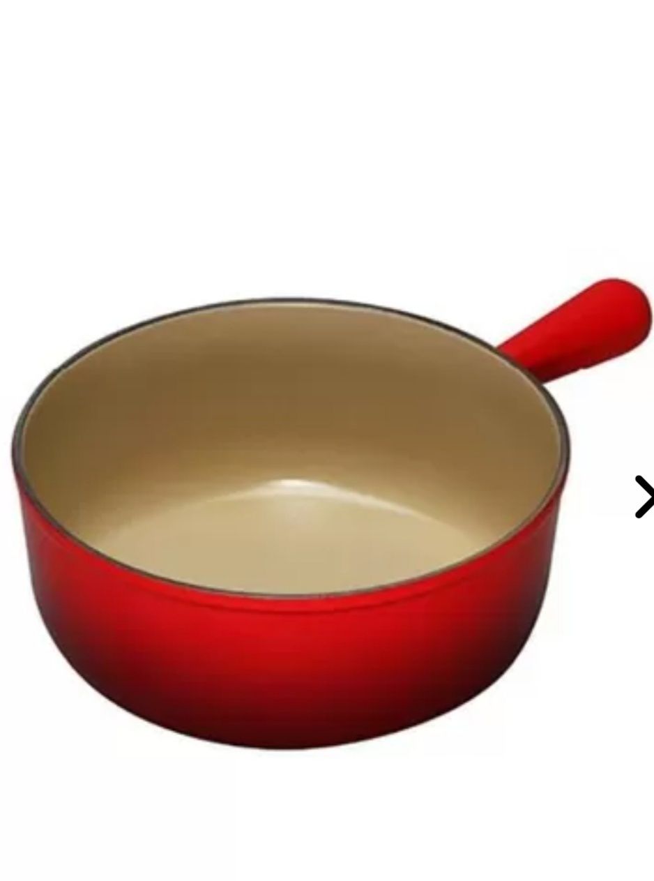 Кръгла тенджера Le Creuset от чугун без капак в черешово червено 20 см