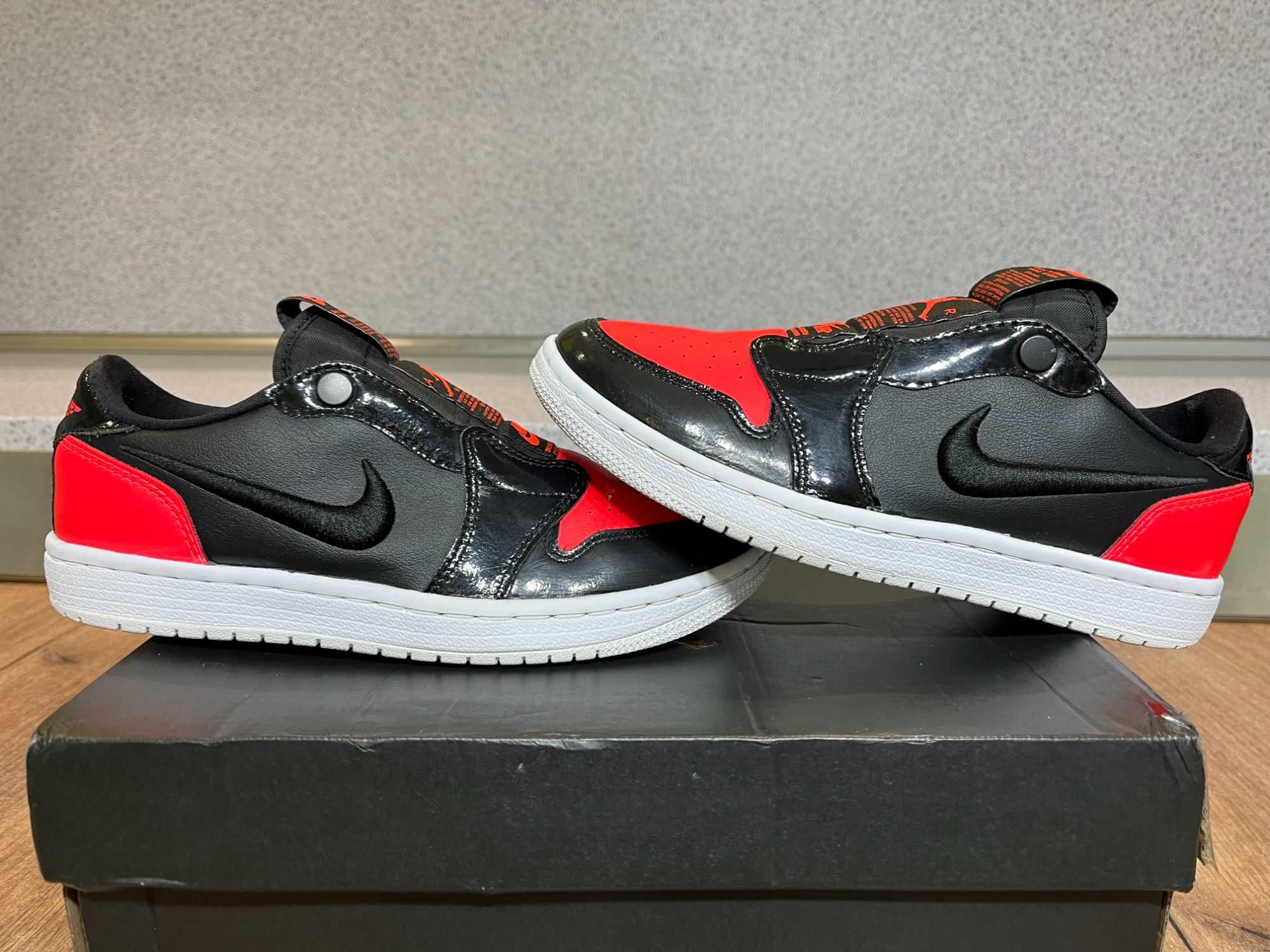ОРИГИНАЛНИ *** Nike Jordan 1 Low Slip Black 'Infra-Bred'