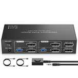 Switch Comutator KVM TJCXELE ​​Displayport,2 monitoare,2 PC,8K-4K