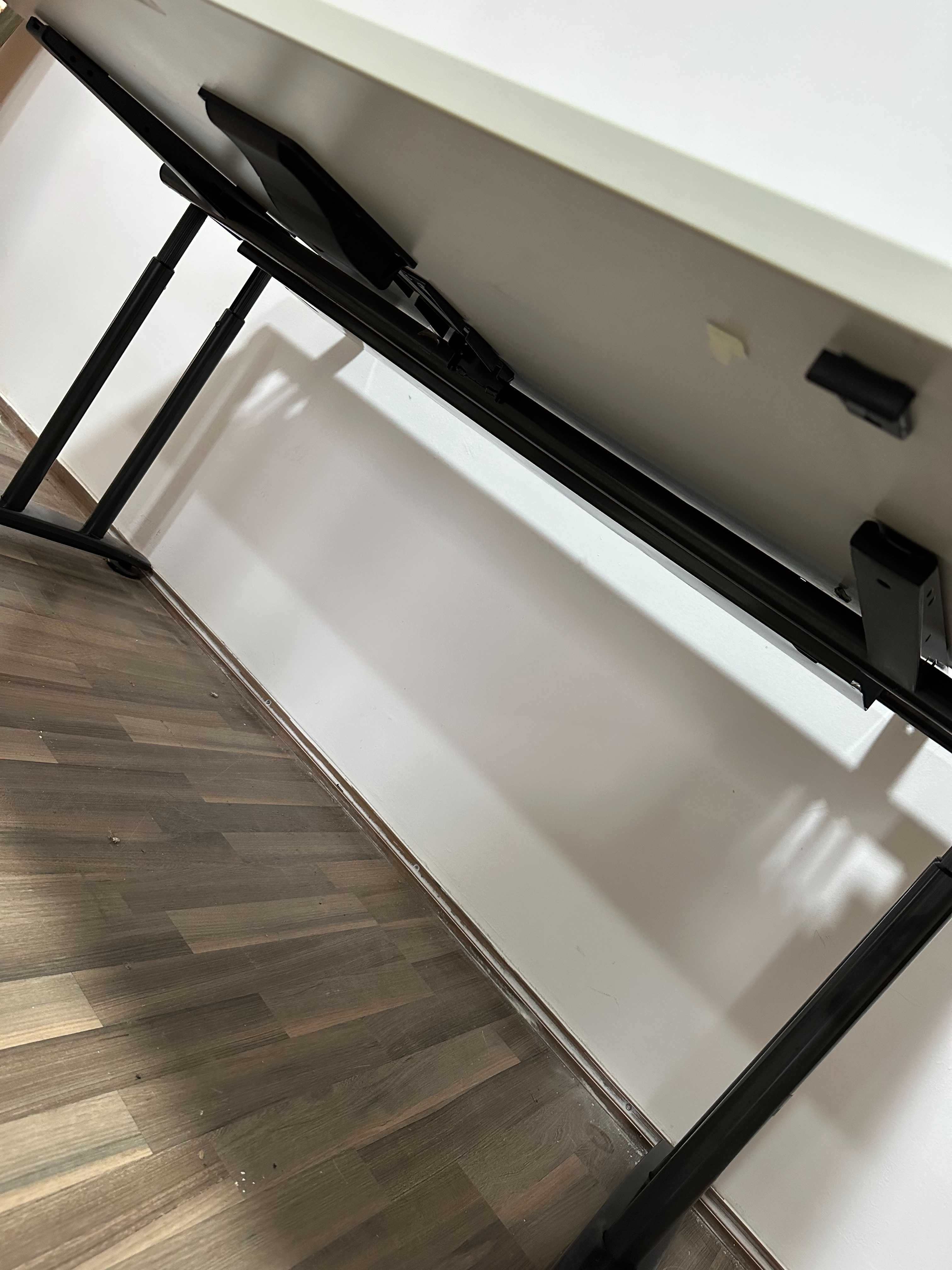 2 buc Birou reglabil cu cadru metalic; Masa de lucru cu blat 180x80