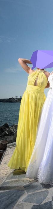 Дамска рокля жълта