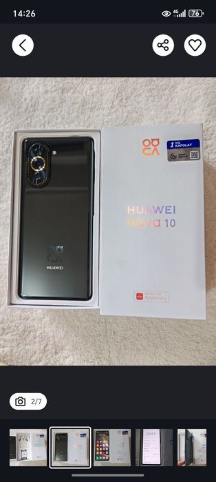 Huawei nova 10 yangi, usta ko'rmagan karopka dakument full komplekt.
