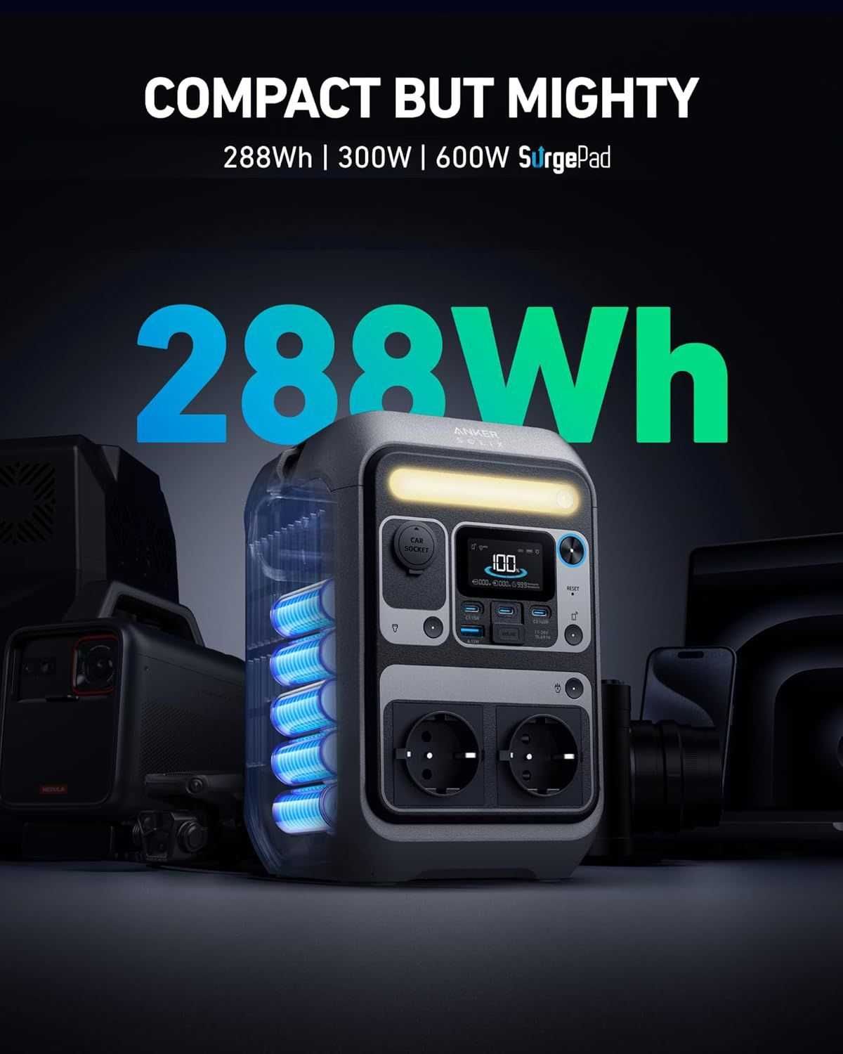 Anker SOLIX C300AC преносима мини електрическа зарядна станция