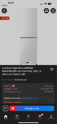 Combină frigorifică No Frost Gorenje NRK418ECW4