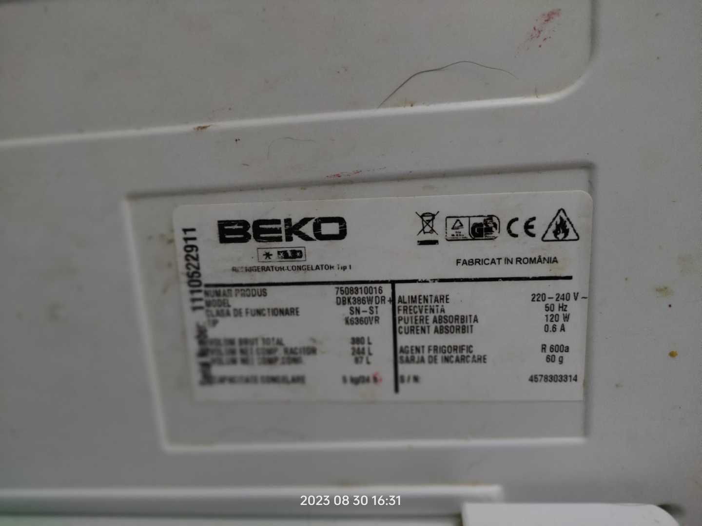 Combina frigorifica Beko DBK 386 WDR+ 325=235+90 litri 201 cm